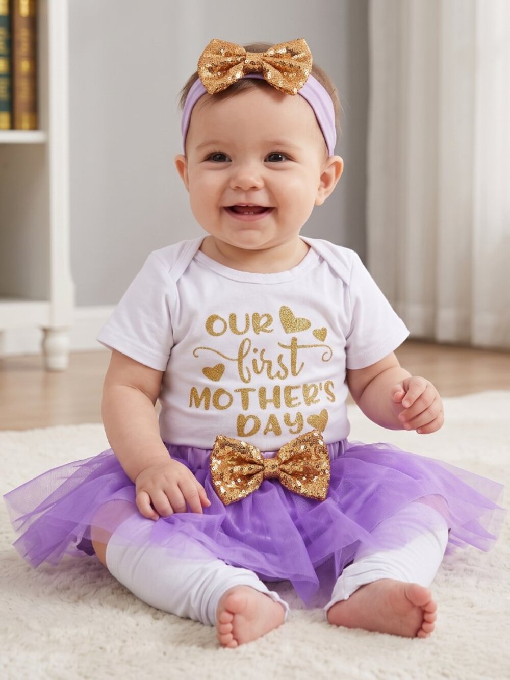 NIP "Our First Mother's Day" 5-Piece Baby Onesie Size 9-12 Months